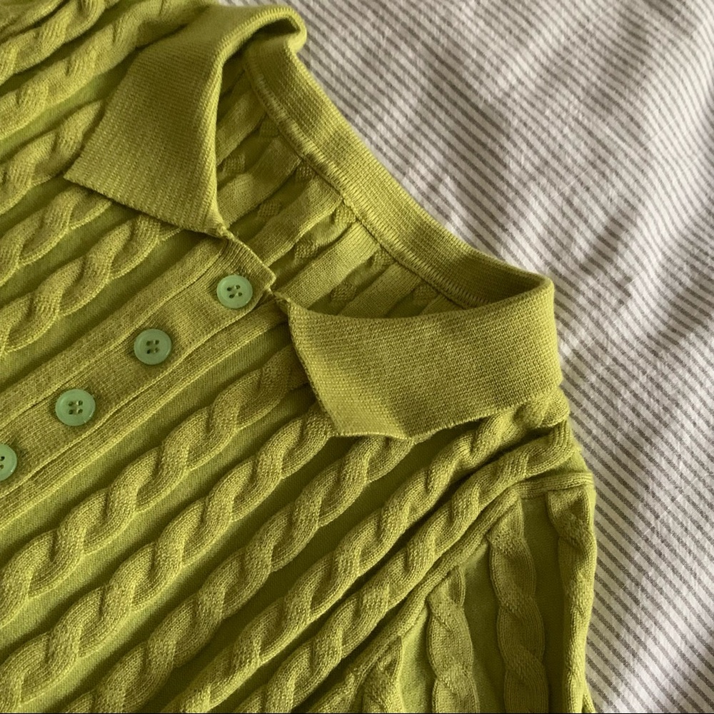 lime green knit crop top